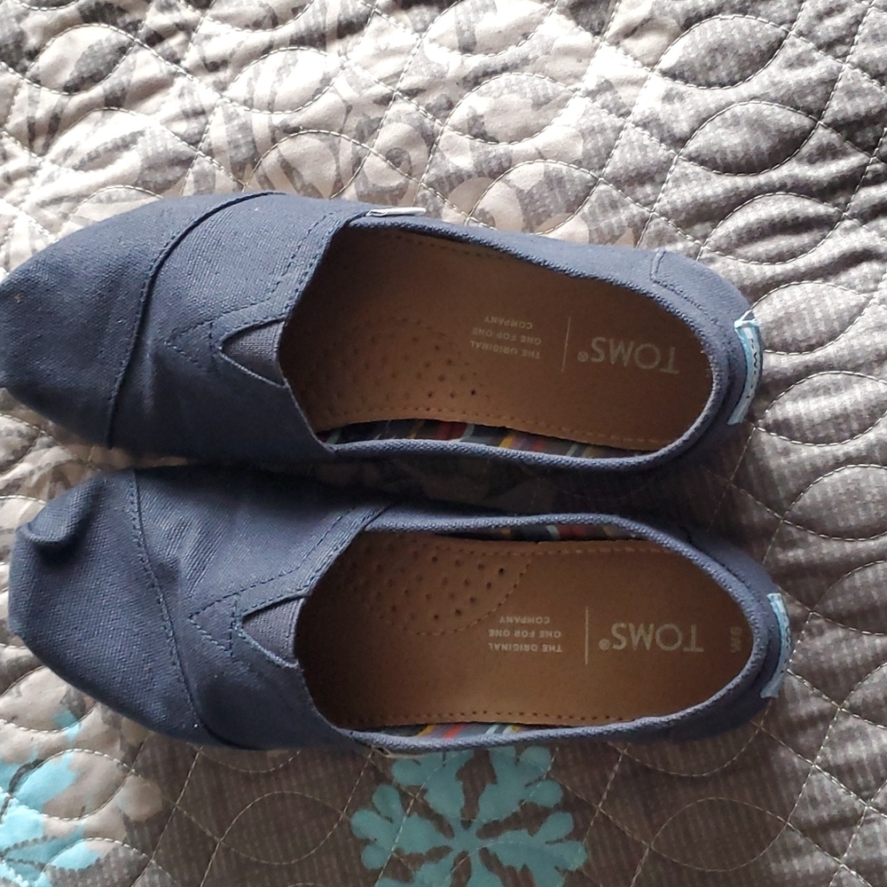 TOMS Blue Canvas Flats